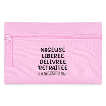 Schwimmer feiert Ruhestand mit Humorgeschenk - Federtasche - Rosa - Vorne