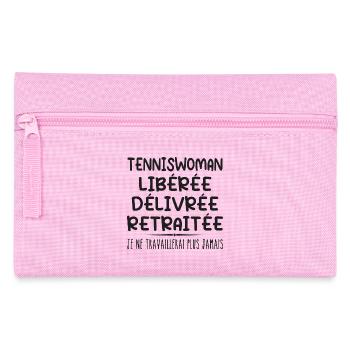 Tenniswoman célèbre sa retraite avec humour cadeau - Trousse - rose - Devant