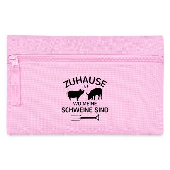 Schwein Schweinchen Landwirt Geschenk Bauer Farm - Federtasche - Rosa - Vorne