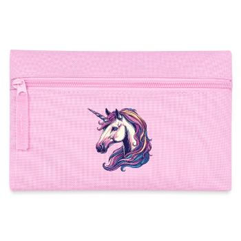 Licorne fantaisie avec crinière arc-en-ciel - Trousse - rose - Devant