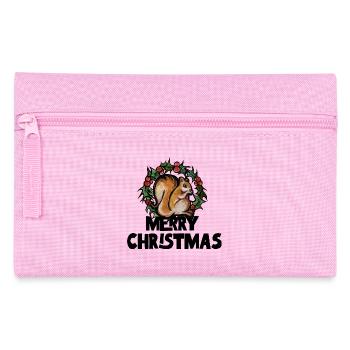 écureuil parmi la couronne de houx - Trousse - rose - Devant