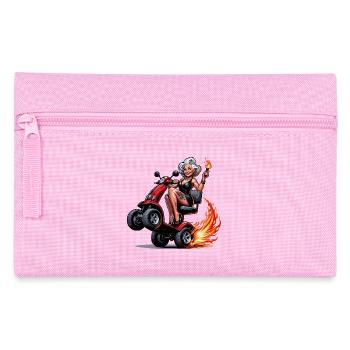 Tattoo granny on mobility scooter - Pencil Case - pink - Front