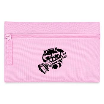 Waschbär mit Wischmopp – Putzprofi - Federtasche - Rosa - Vorne