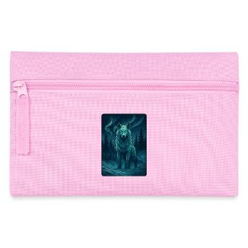 North wolf in the night forest - Pencil Case - pink - Front
