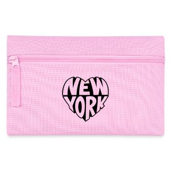 New York kantiges Herz - Federtasche - Rosa - Vorne