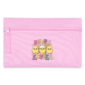Joyeuses Pâques, Joyeuses Pâques, Poussins de Pâques, Oeufs de Pâques - Trousse - rose - Devant