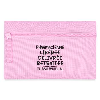 Pharmacienne célèbre sa retraite avec humour - Trousse - rose - Devant
