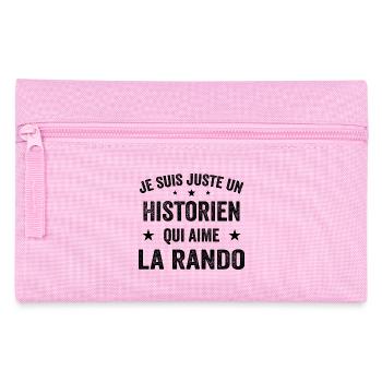 Fier d’être Historien et Passionné de Randonnée - Trousse - rose - Devant