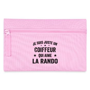 Fier d’être Coiffeur et Passionné de Randonnée - Trousse - rose - Devant