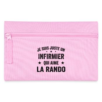Fier d’être Infirmier et Passionné de Randonnée - Trousse - rose - Devant