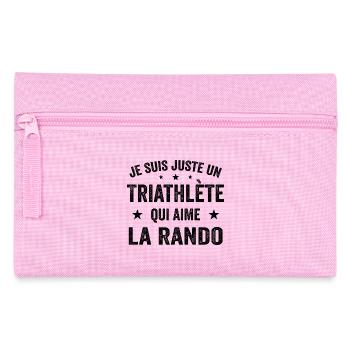 Fier d’être Triathlète et Passionné de Randonnée - Trousse - rose - Devant