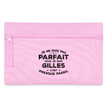 Gilles Un Prénom, Une Attitude L’Humour Gilles - Trousse - rose - Devant