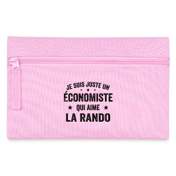 Fier d’être Économiste et Passionné de Randonnée - Trousse - rose - Devant