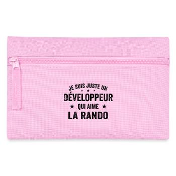 Fier d’être Développeur et Passionné de Randonnée - Trousse - rose - Devant