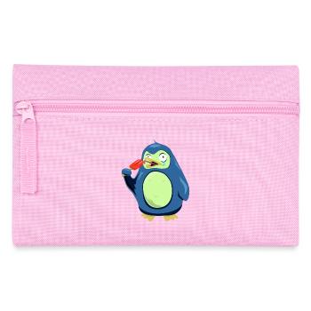 Frozen Penguin eats ice cream - Pencil Case - pink - Front