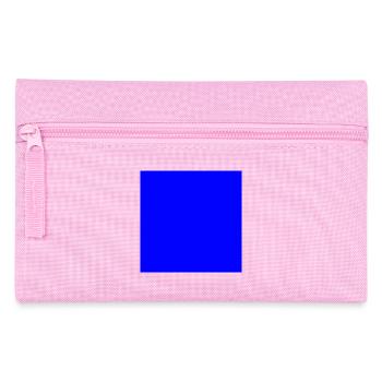 Quadrat blau - Federtasche - Rosa - Vorne
