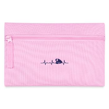 Polizei Herzschlag heartbeat geschenk polizist - Federtasche - Rosa - Vorne