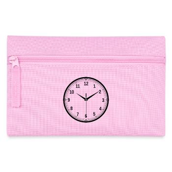 uhr zeit watch clock time hourglass sanduhr42 - Federtasche - Rosa - Vorne