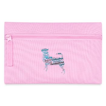 Chihuahua Charakter Bezeichnung Wordcloud - Federtasche - Rosa - Vorne