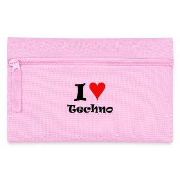 I love Techno - Federtasche - Rosa - Vorne
