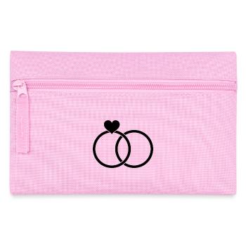 Rings heart engagement wedding love gift - Pencil Case - pink - Front