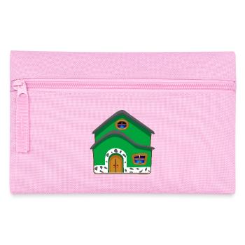 building house homes architektur haus gebaeude84 - Federtasche - Rosa - Vorne