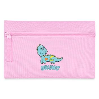 Dinosaur funny kid Bruno birthday gift - Pencil Case - pink - Front