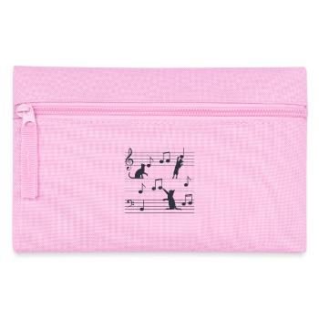 Katzenmusik, Katzen, Musik, Noten - Federtasche - Rosa - Vorne