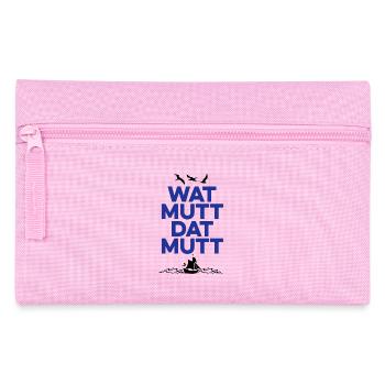 Wat mutt dat mutt - Norddeutsch, Geschenkidee - Federtasche - Rosa - Vorne