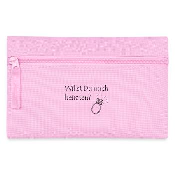 Heiratsantrag Hochzeit Willst du mich heiraten - Federtasche - Rosa - Vorne