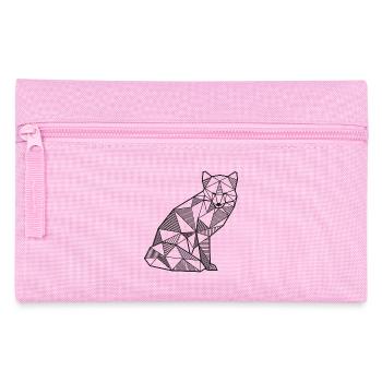 Fuchs Geometrisch fox Geschenk idee Wald wild Tier - Federtasche - Rosa - Vorne