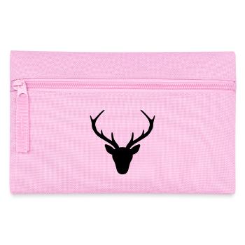Hirsch Geweih Silhouette Jagd Jäger Geschenk - Federtasche - Rosa - Vorne