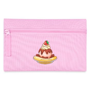 Eis Speiseeis Eiskrem Eiscreme Kugeleis Eisbecher - Federtasche - Rosa - Vorne