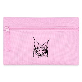 lynx cougar lion wildcat bobcat cat wild hunter - Pencil Case - pink - Front