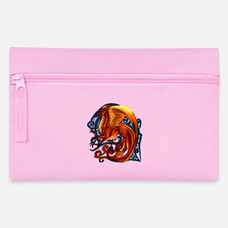roter Drache - Federtasche - Rosa