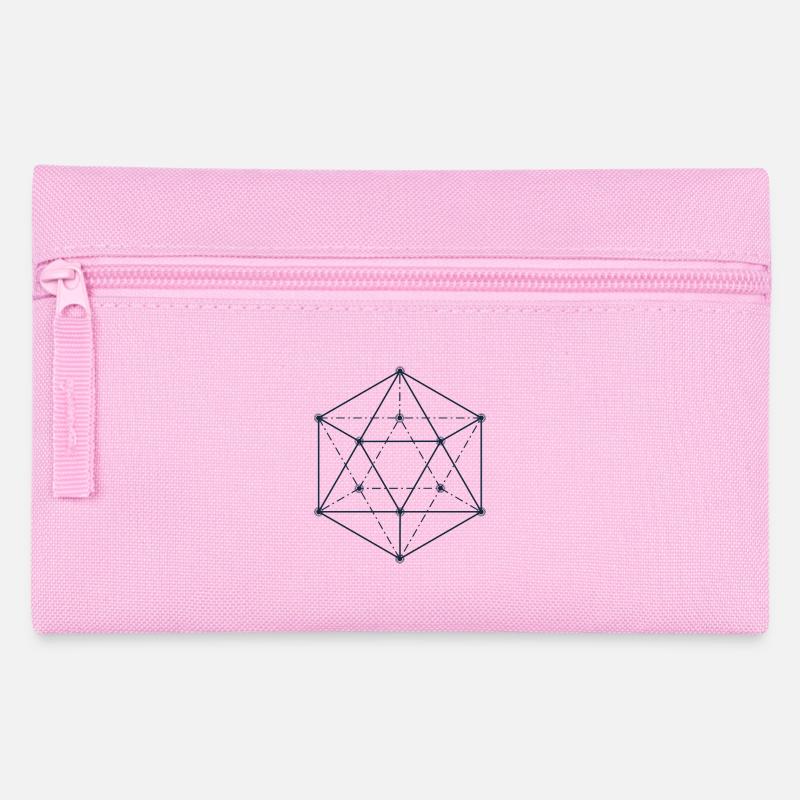 Blue Abstract Geometric Design - Pencil Case - pink