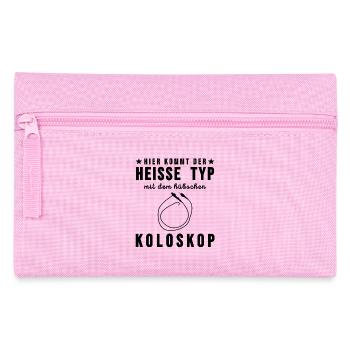 Arzt Sprüche lustig Koloskop Endoskopie Geschenk - Federtasche - Rosa - Vorne