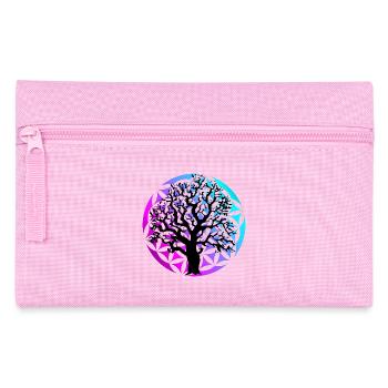 Blume des Lebens & Baum - Federtasche - Rosa - Vorne
