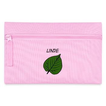 Green leaf pattern nature design - Pencil Case - pink - Front