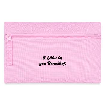 Leben Ponyhof Sächsisch Spruch Ossi DDR Geschenk - Federtasche - Rosa - Vorne