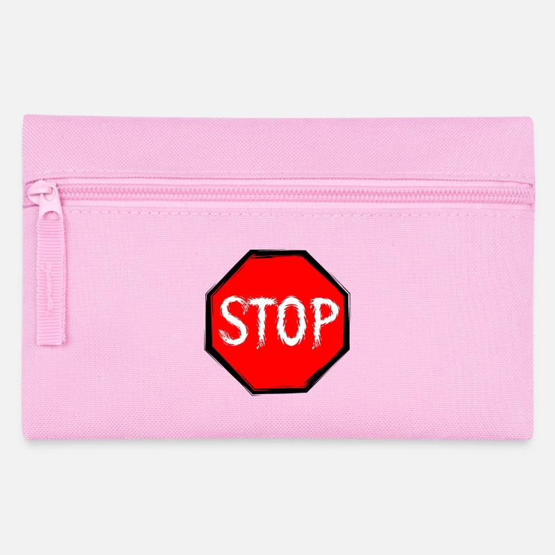 Stop Schild Vektor - Federtasche - Rosa