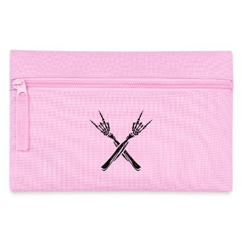 black humor provocation hanging around listlessly - Pencil Case - pink - Front