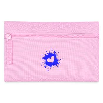 Heart stain ink blue - Pencil Case - pink - Front