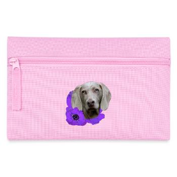 Anemones with Weimaraner, hunting dog lover - Pencil Case - pink - Front