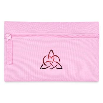 Triquetra Keltisches Herz Knoten Symbol - Federtasche - Rosa - Vorne
