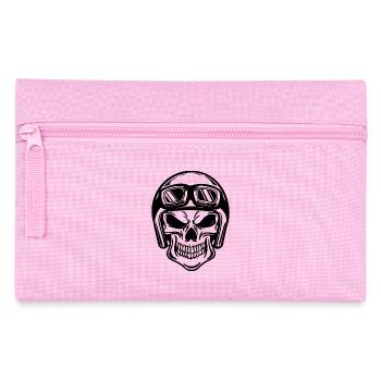 Crâne moto biker casque motos sauvage cool - Trousse - rose - Devant