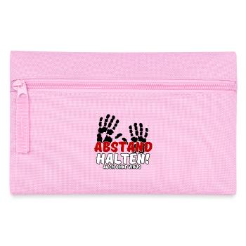 Abstand halten Virus Pandemie Spruch - Federtasche - Rosa - Vorne