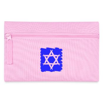 Davidstern Religion Symbol Judentum Geschenk - Federtasche - Rosa - Vorne