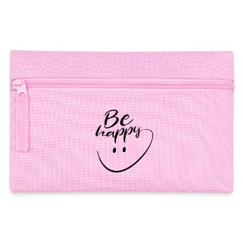 Sei glücklich mit Hand gezeichneten Lächeln - Federtasche - Rosa - Vorne
