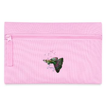 Guppy Anfängerfisch Aquarium Spaß - Federtasche - Rosa - Vorne